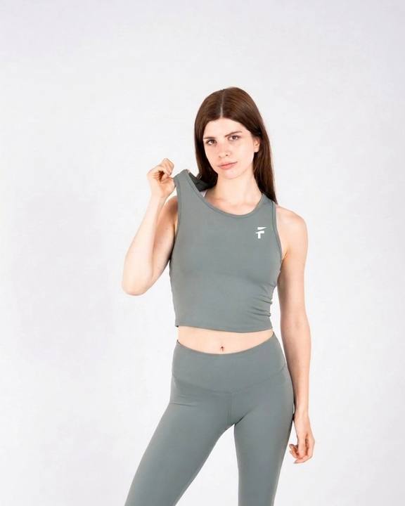 Ultra Soft Apex Crop Tank - Olive Green