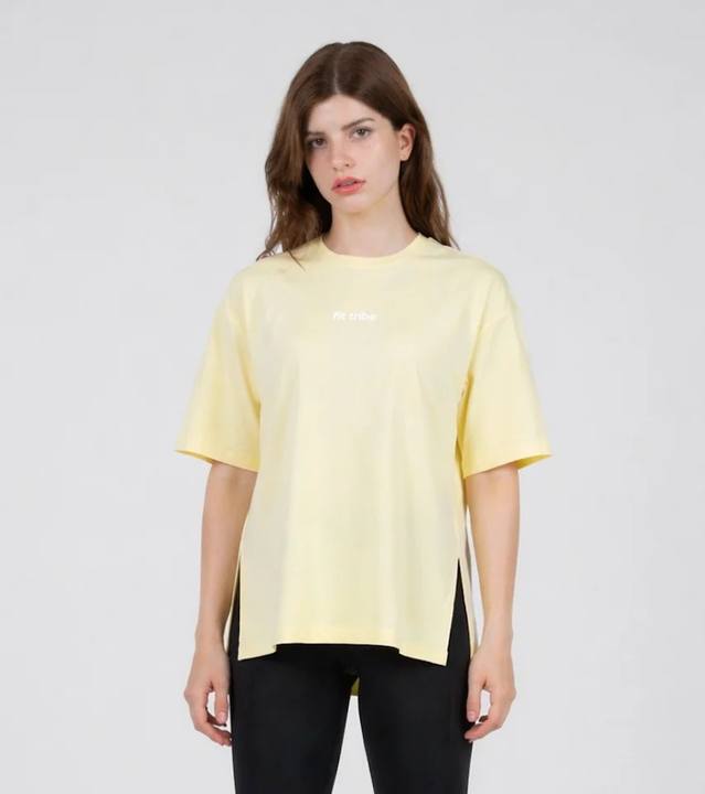 Cloud Cotton Oversized Slit Top - Butter Yellow