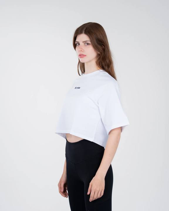 Cloud Cotton Oversized Crop Top - White