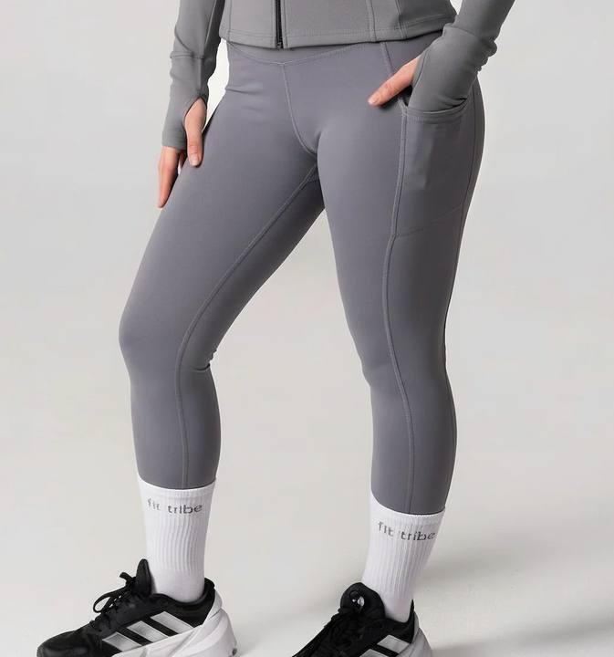 Ultra Soft Essential Pocketed Leggings - Stone Grey