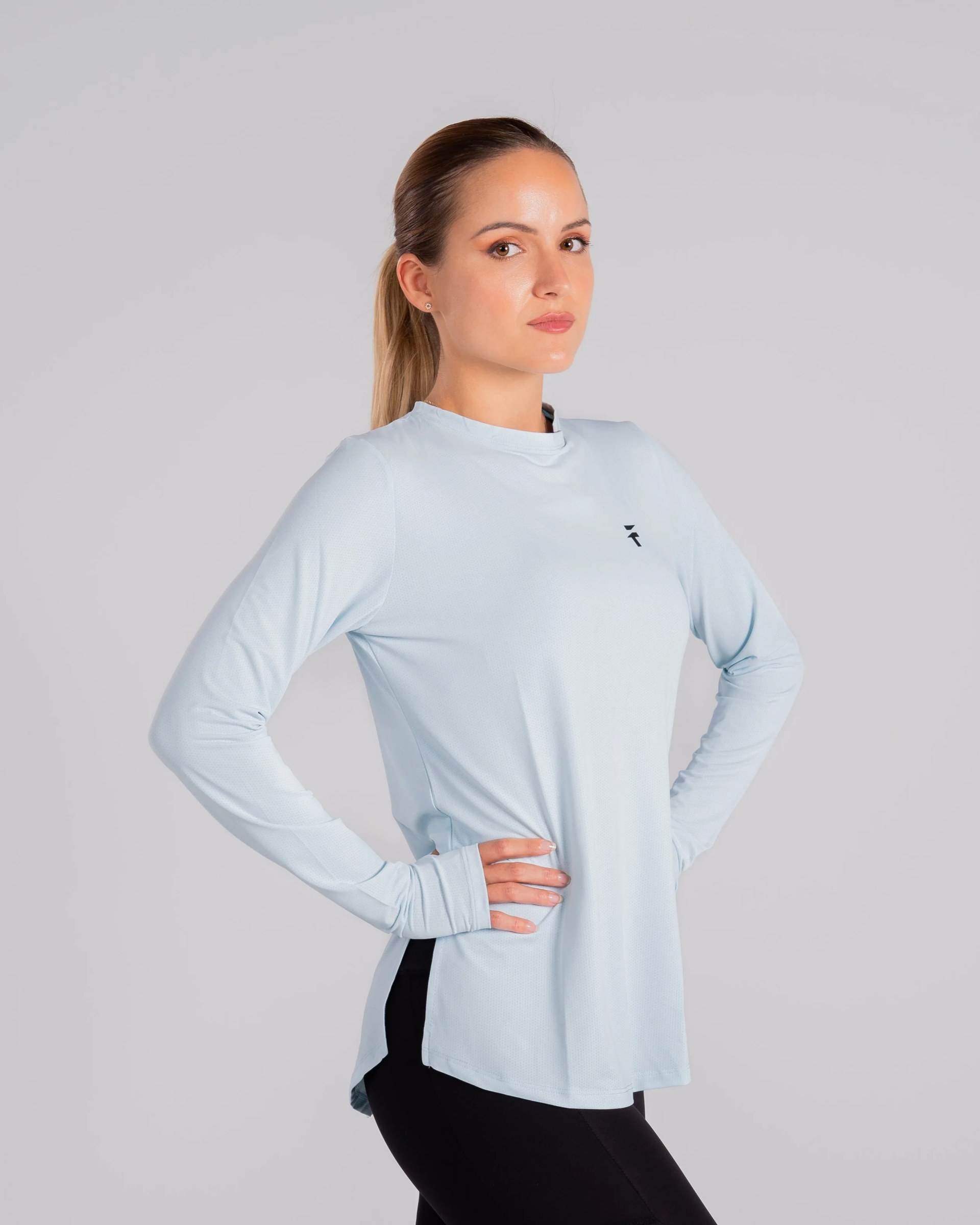 Essential Extended Long Sleeve Top - Frost Blue