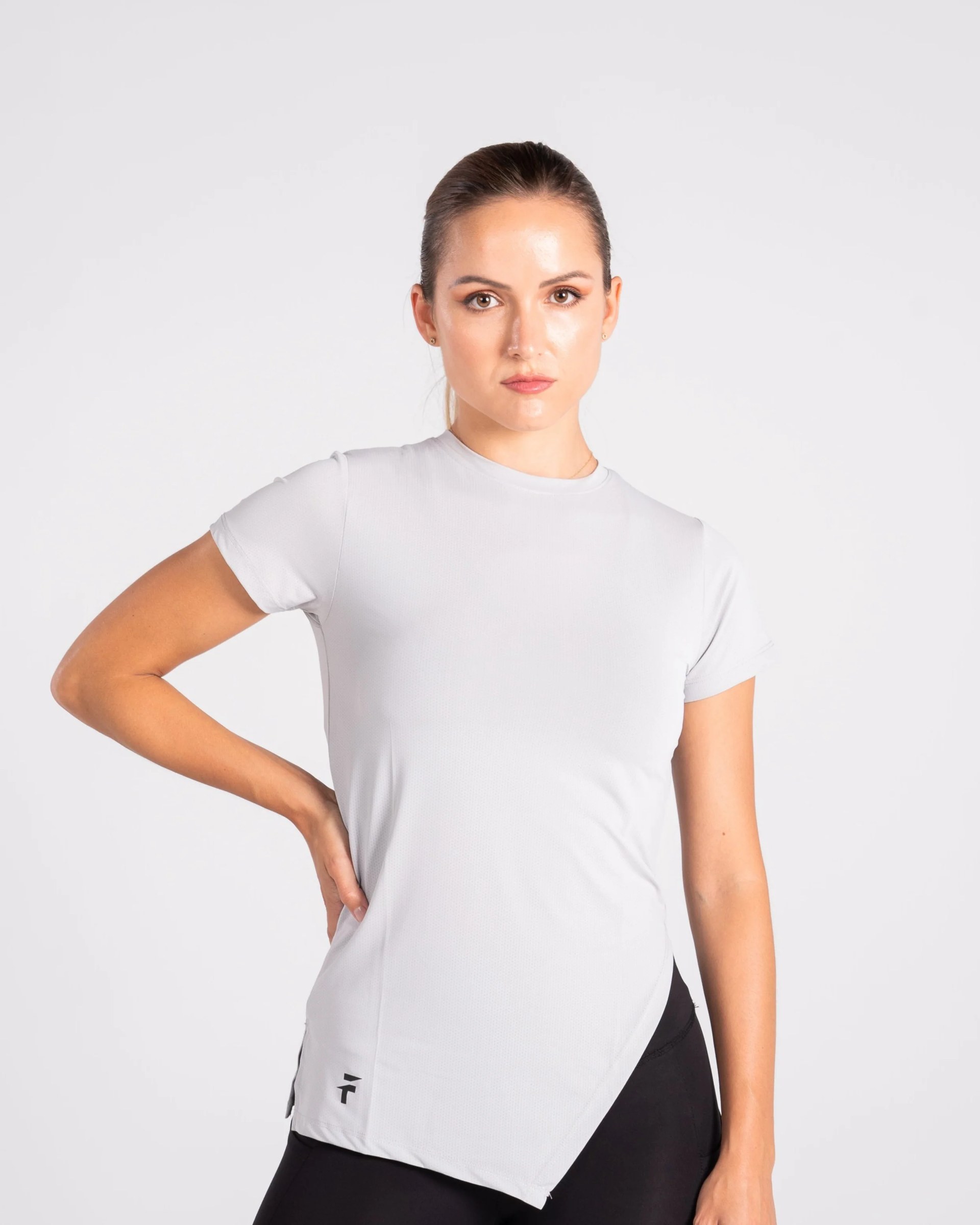 Essential Short Sleeve Top - Light Grey