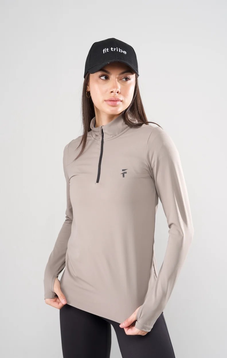 Performance Tech Quarter Zipper - Pearl Grey