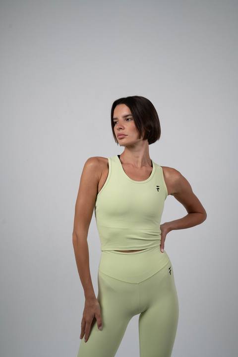 Ultra Comfort Essential Crop Tank - Lime Twist