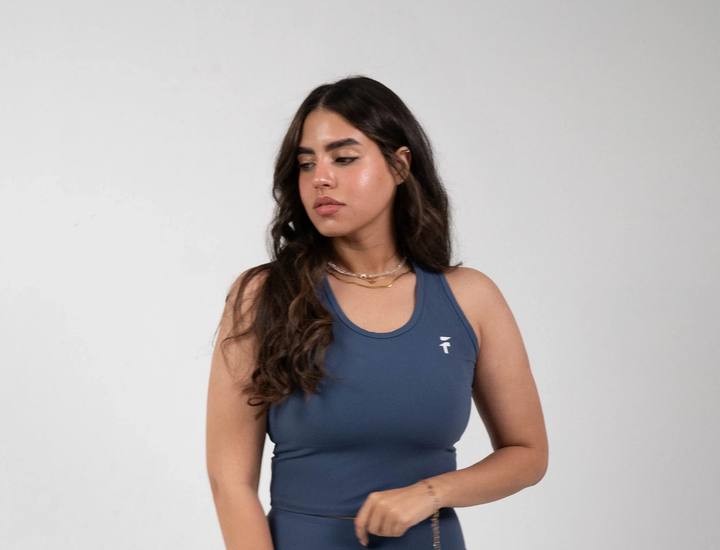 Ultra Soft Essential Crop Tank - Warm Indigo