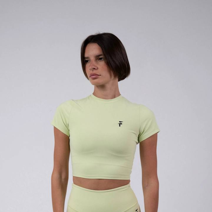 Ultra Comfort Essential Crop Top - Lime Twist