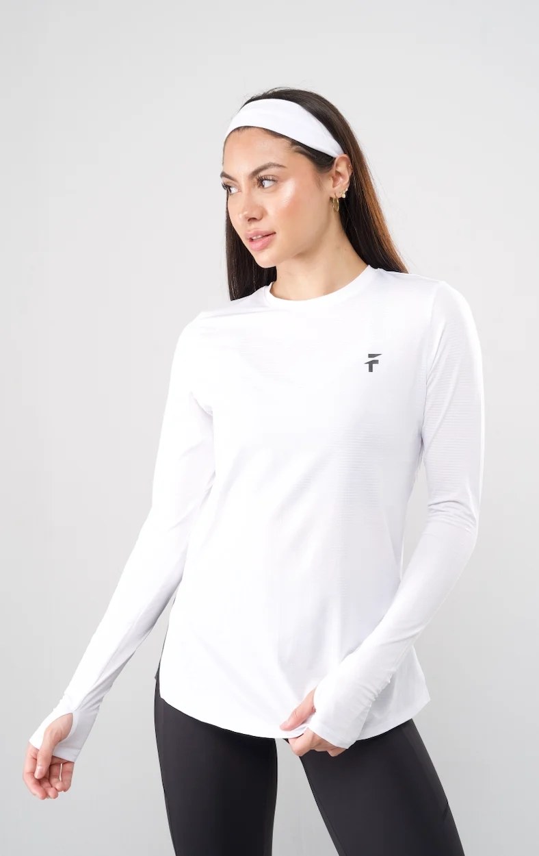 Performance Extended Long Sleeve Top - White