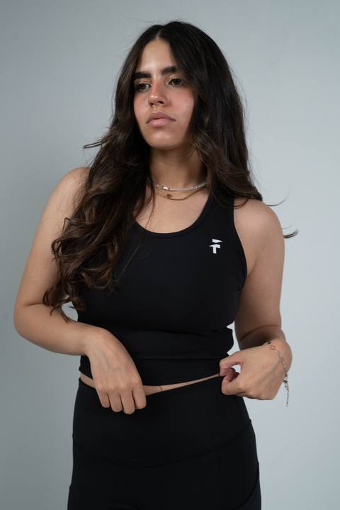 Ultra Soft Essential Crop Tank - Black