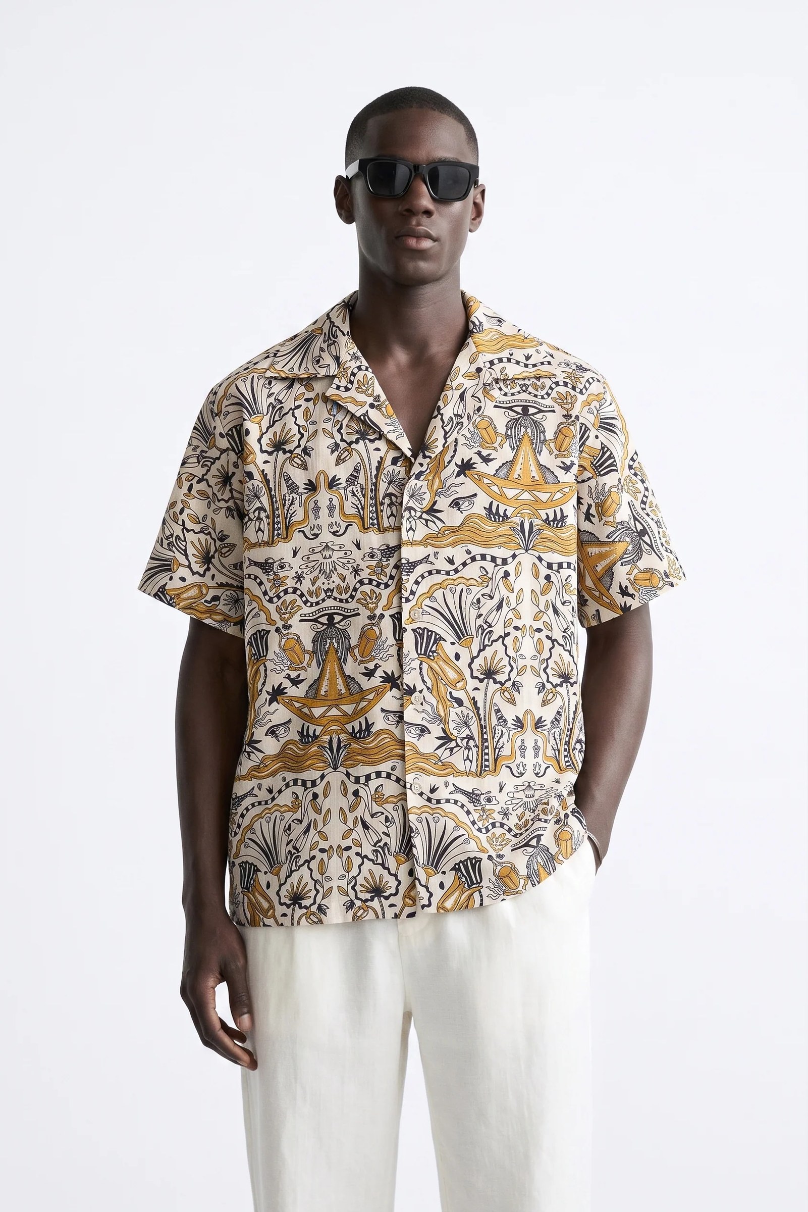Golden pharaoh's linen Shirt
