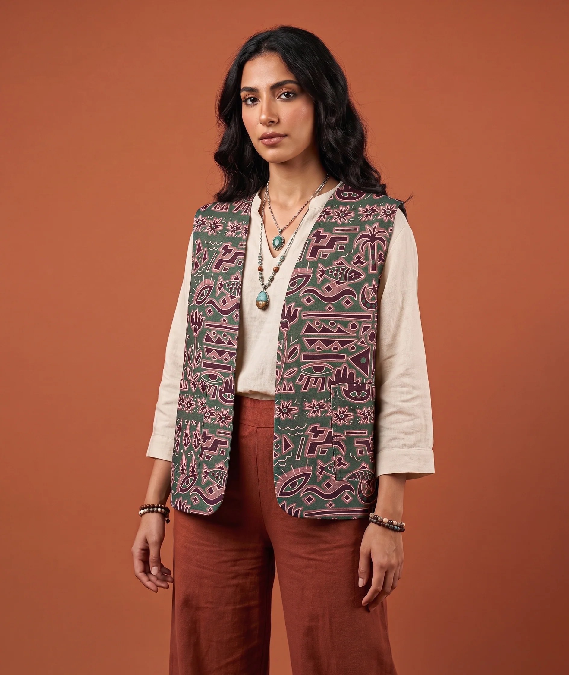 Palms symbols vest