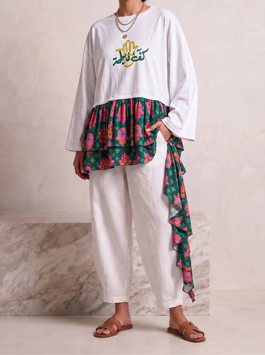 White The Ruffle Top