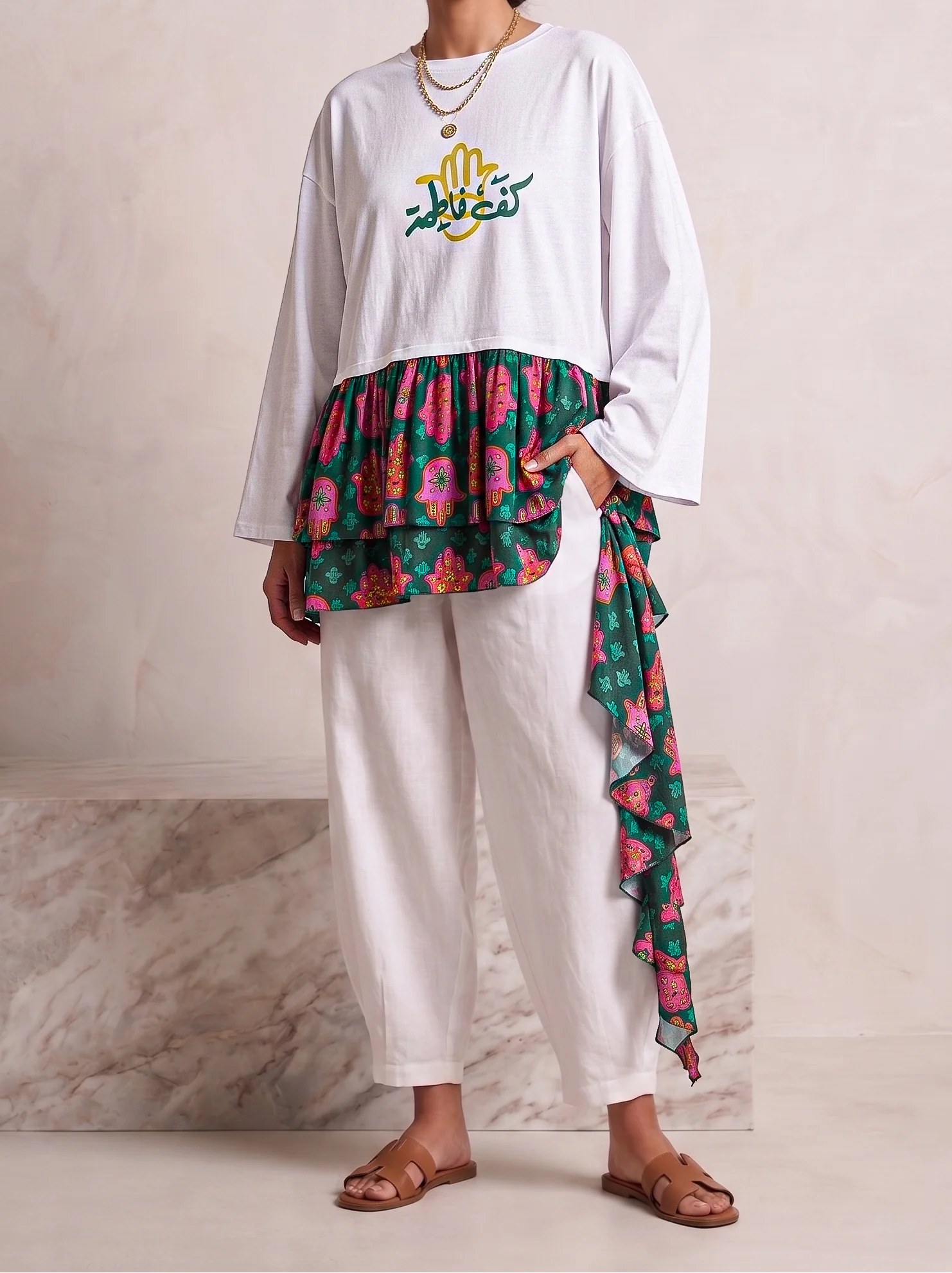 White The Ruffle Top