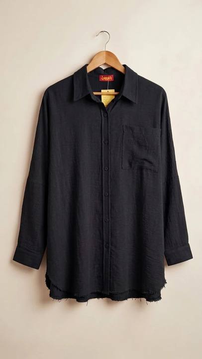 Black linen unfinished shirt