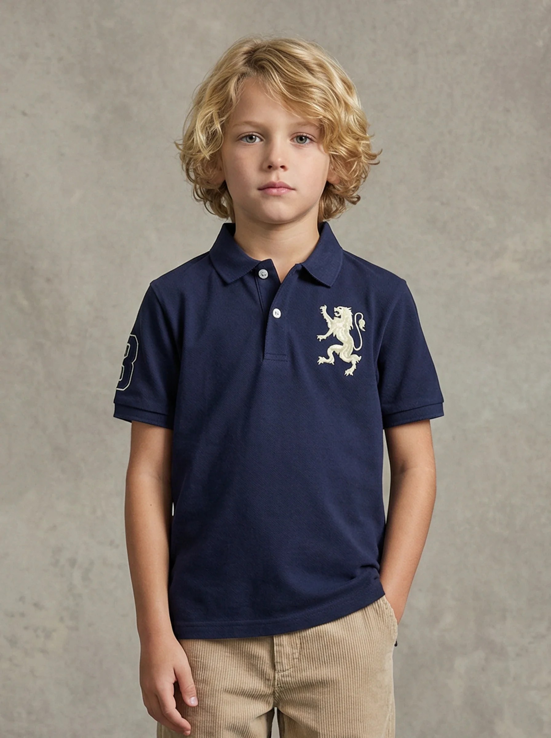 Kids Embroidered Detail Polo T-Shirt