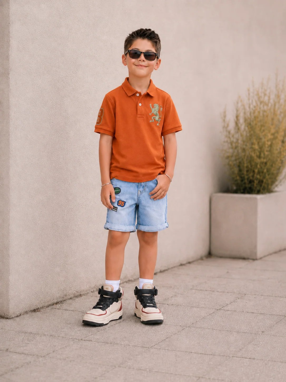 Kids Embroidered Detail Polo T-Shirt