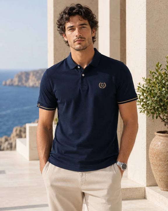 Men’s Embroidered Short-Sleeve Polo Shirt