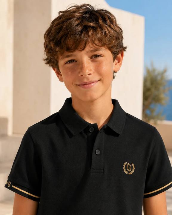 Boys’ Embroidered Short-Sleeve Polo Shirt
