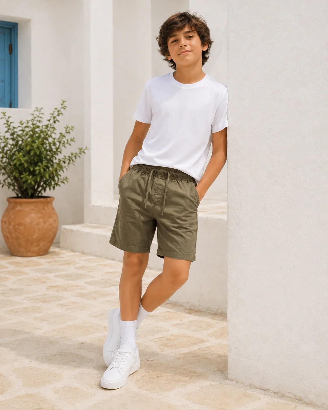 Boys’ Elastic Waist Casual Shorts