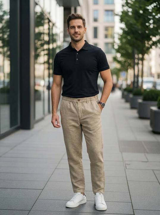 Men’s Elastic Waist Casual Linen Pants