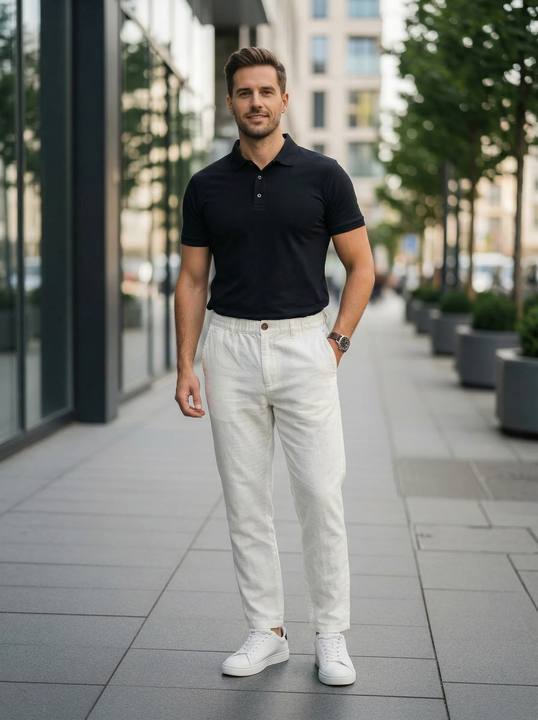 Men’s Elastic Waist Casual Linen Pants