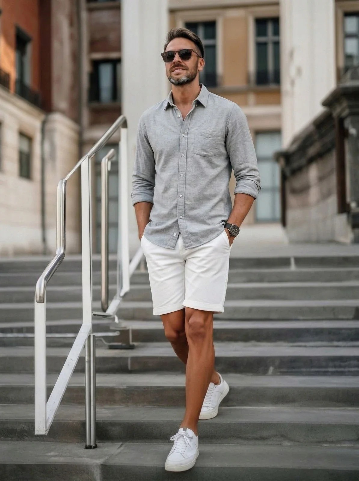 Men’s Slim Fit Casual Linen Shirt