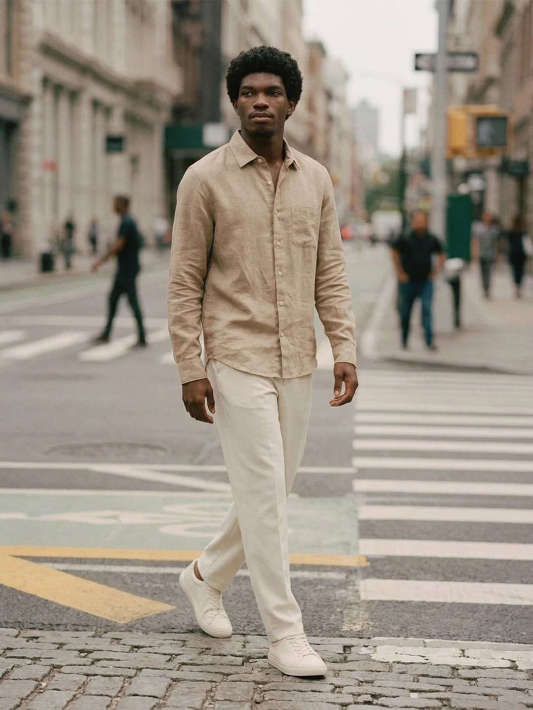 Men’s Slim Fit Casual Linen Shirt