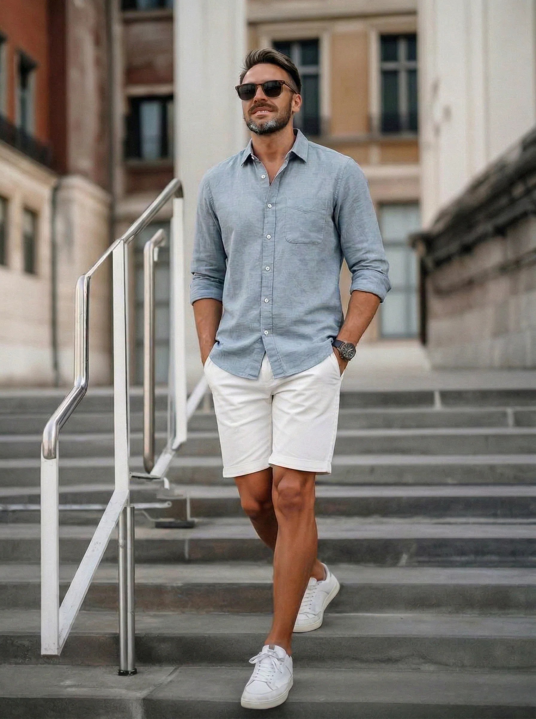 Men’s Slim Fit Casual Linen Shirt