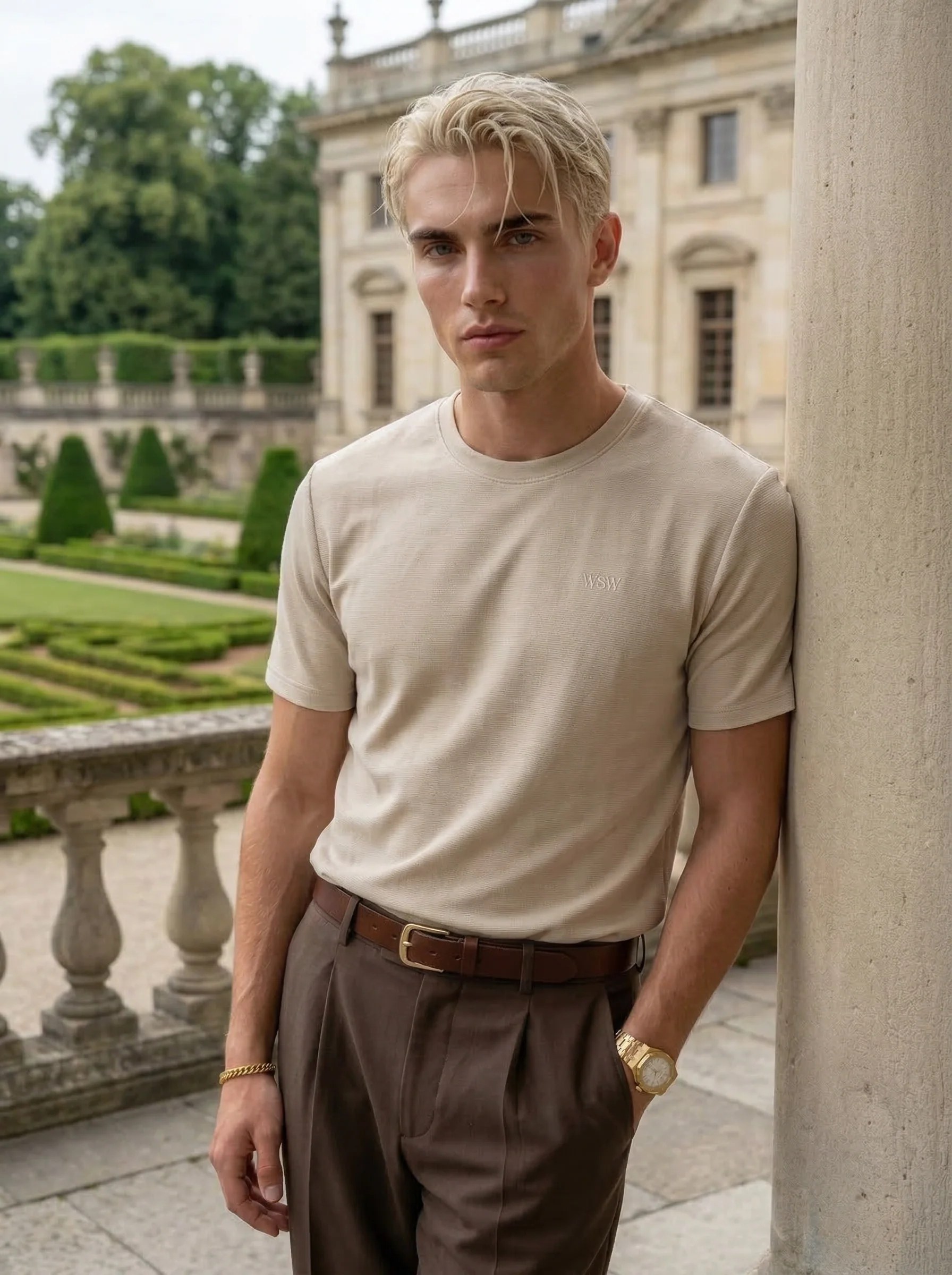 Men’s Textured Crew Neck T-Shirt