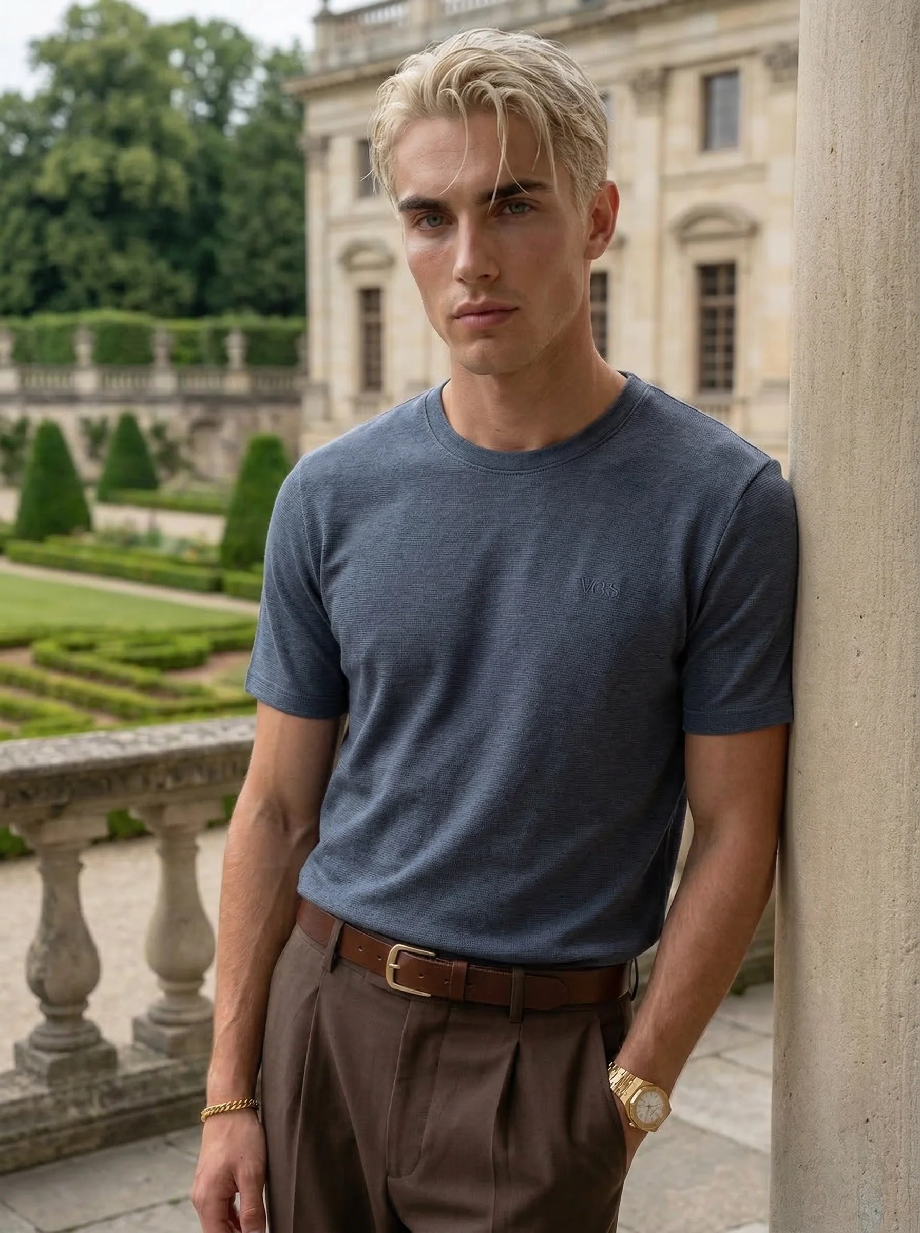 Men’s Textured Crew Neck T-Shirt
