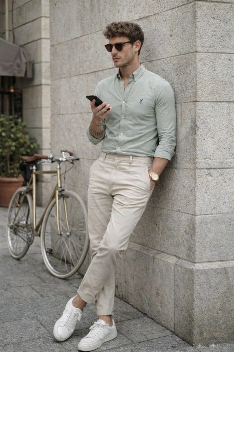 Men’s Sim Fit Striped Button-Down Shirt
