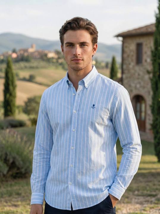 Men’s Sim Fit Striped Button-Down Shirt