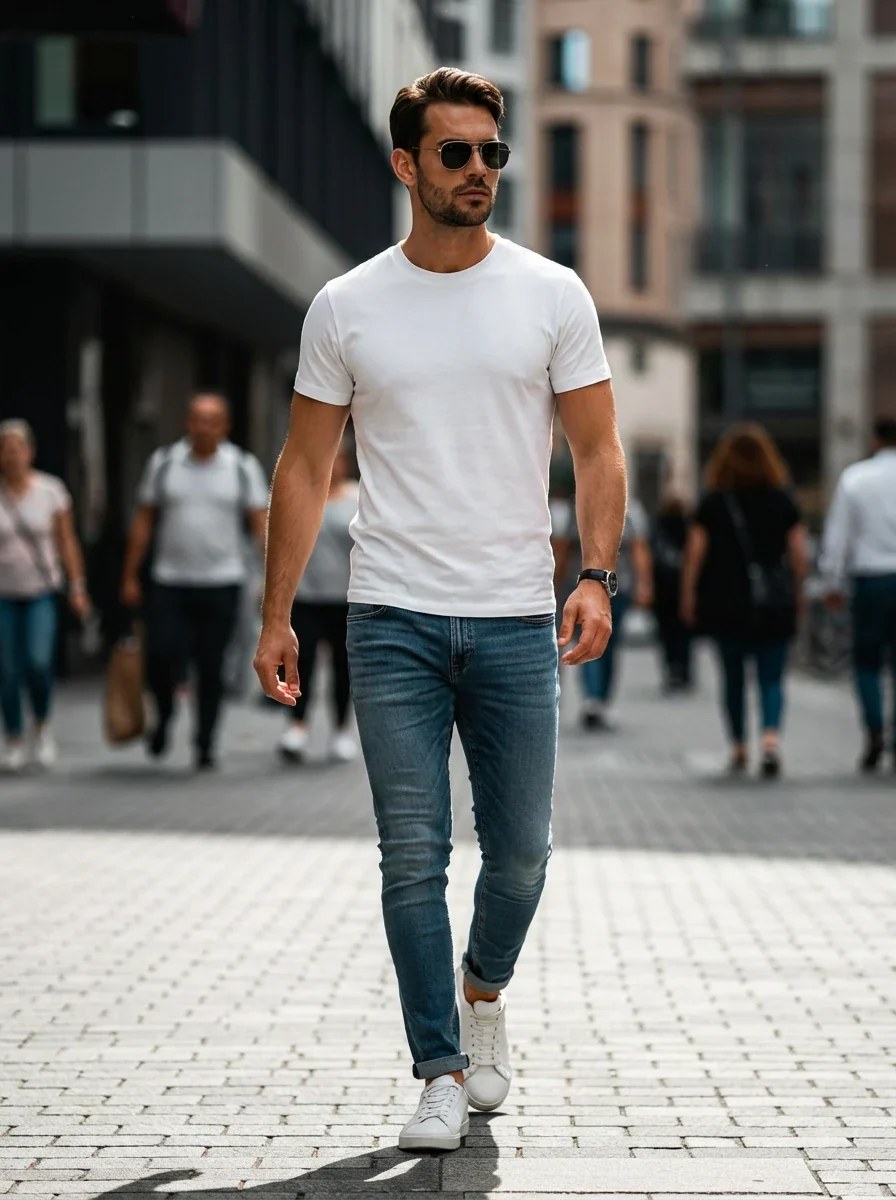 Men’s Minimal Logo Crew Neck T-Shirt