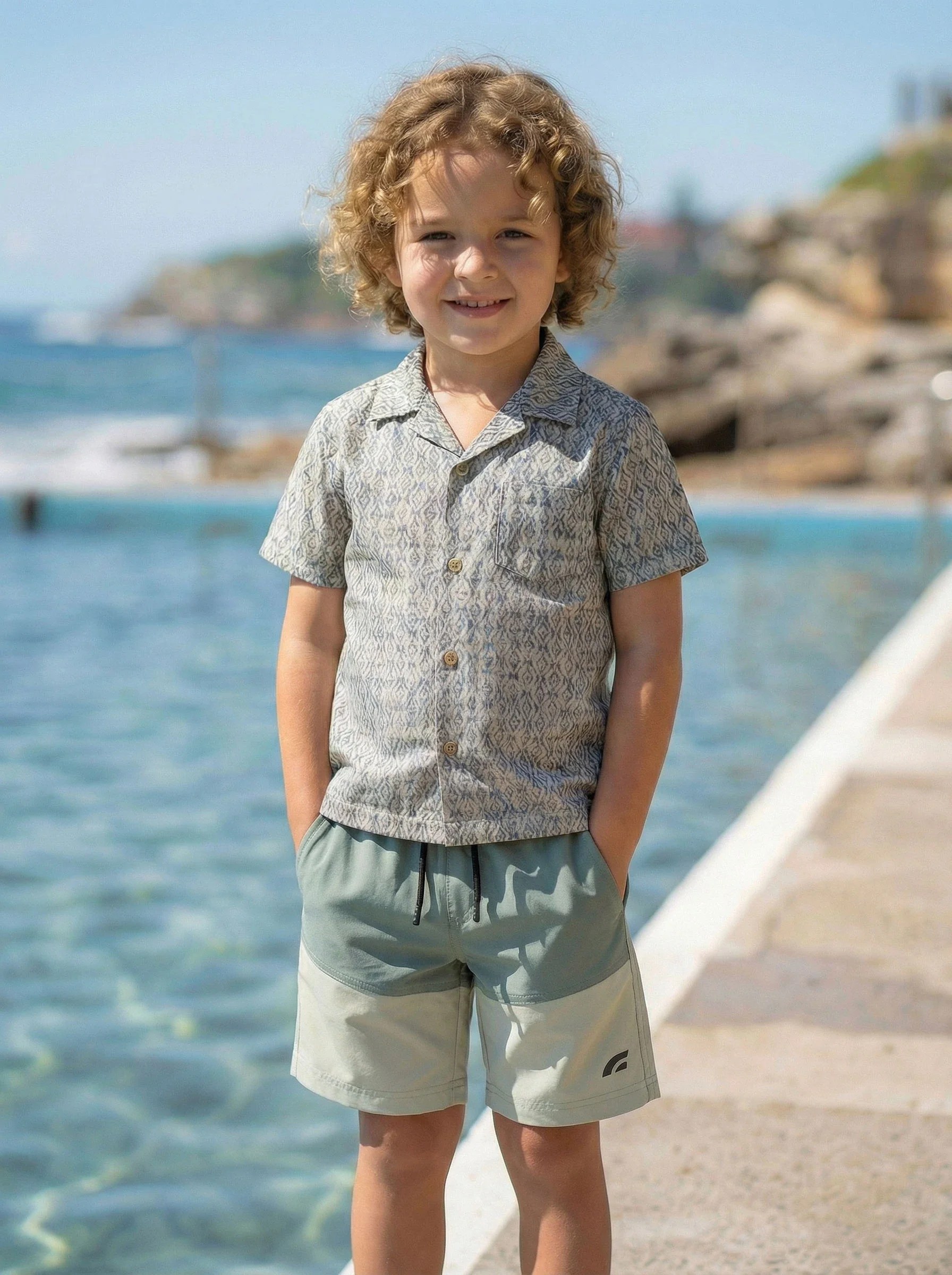 Kids Color Block Sports Shorts