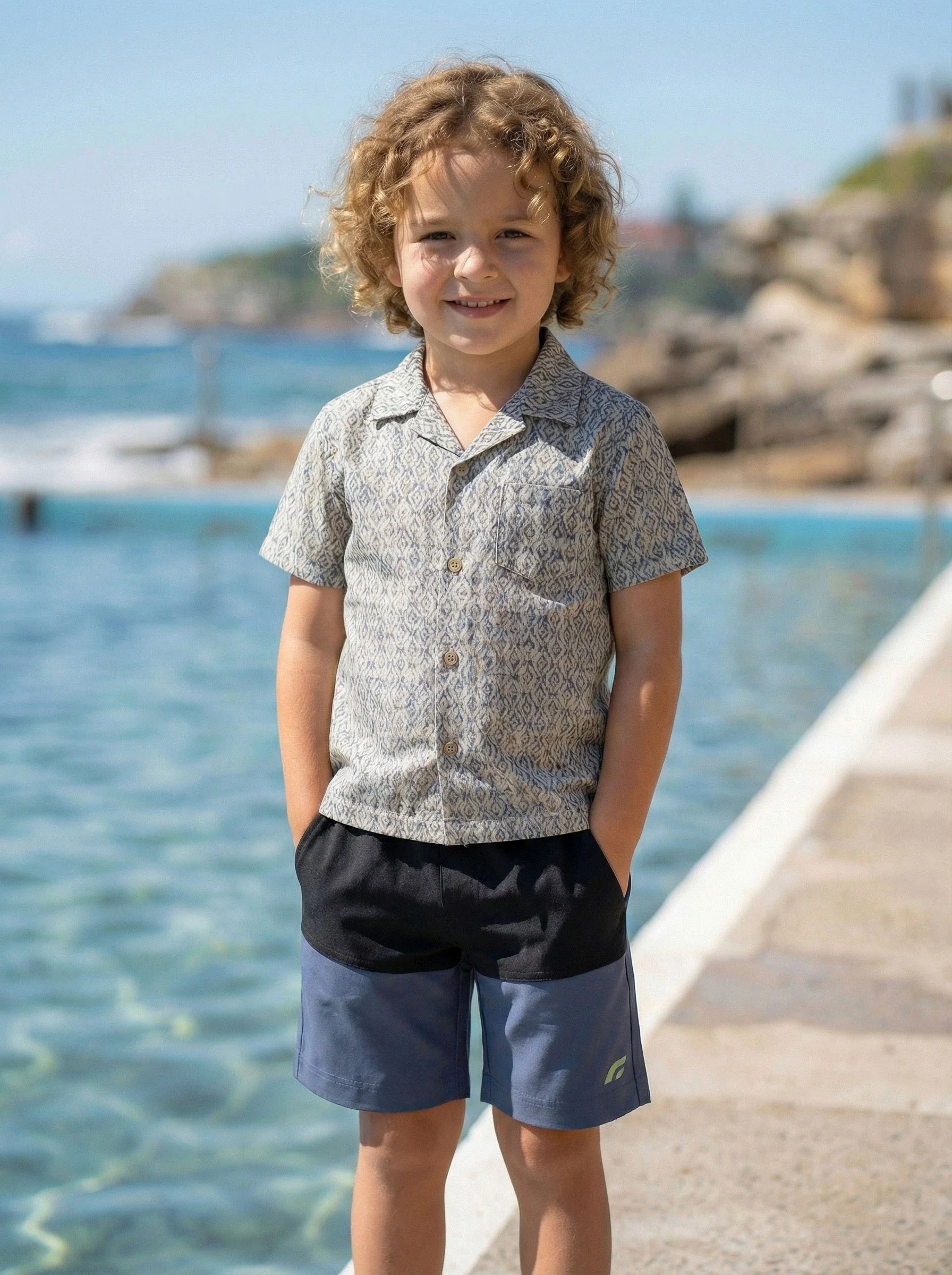 Kids Color Block Sports Shorts