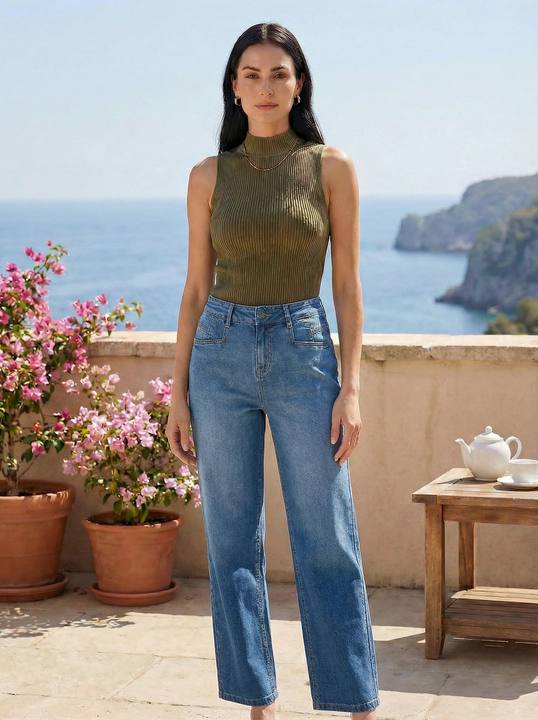 High-Waist Wide-Leg Jeans