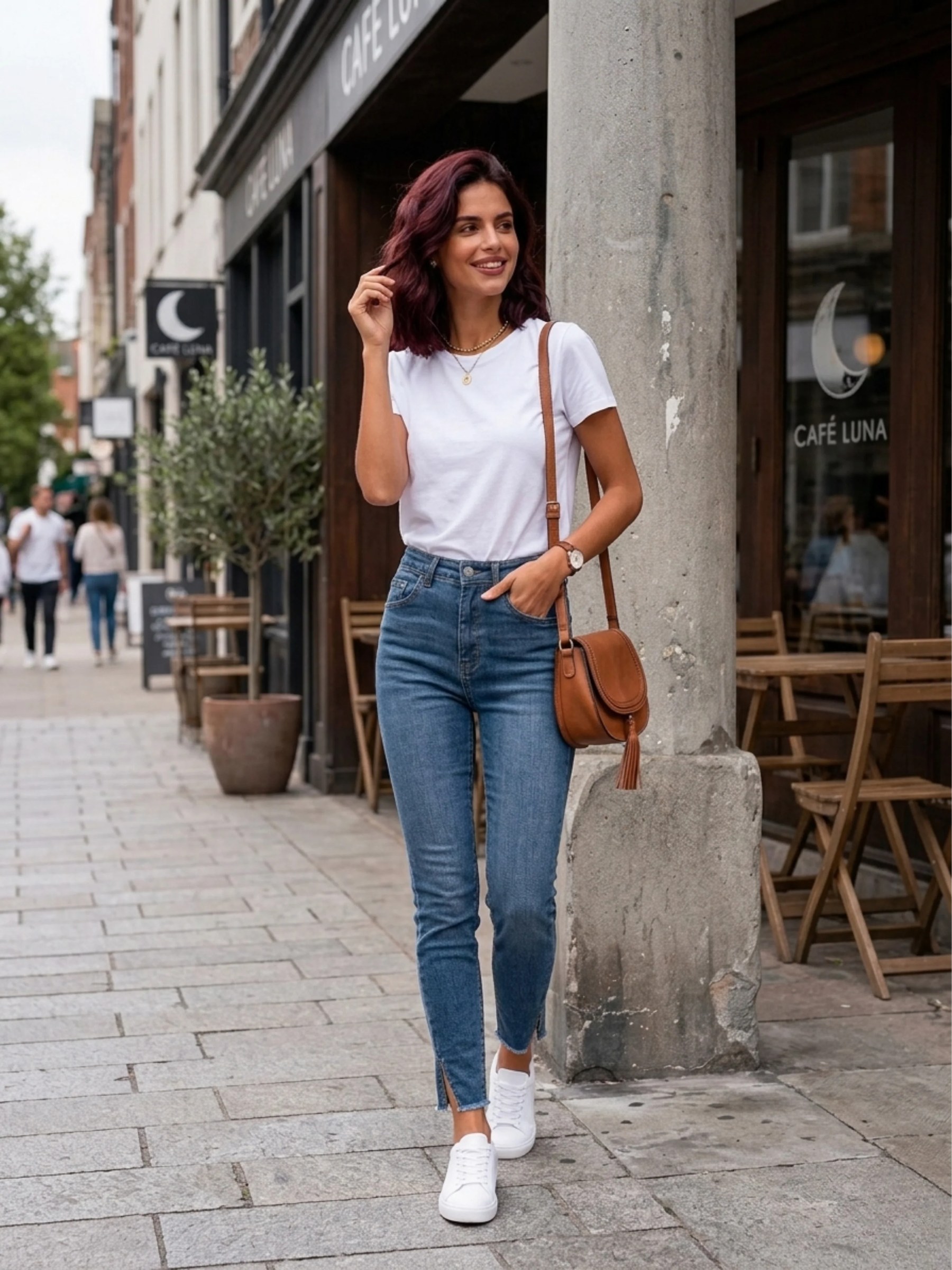 Skinny Jeans with Hem Slits