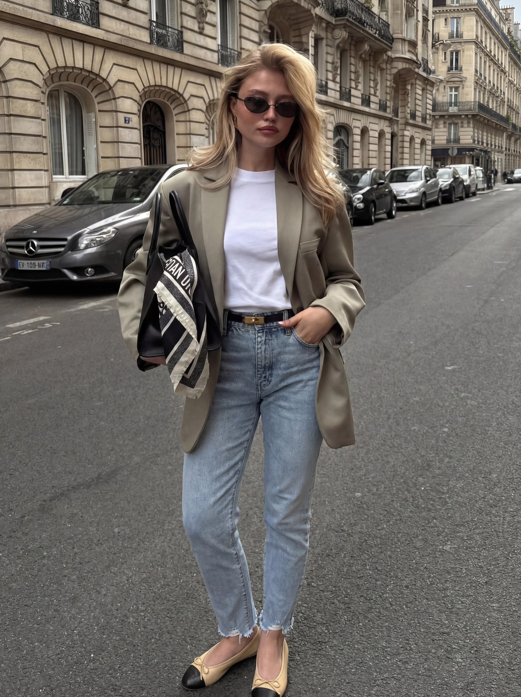 Skinny Jeans with Hem Slits