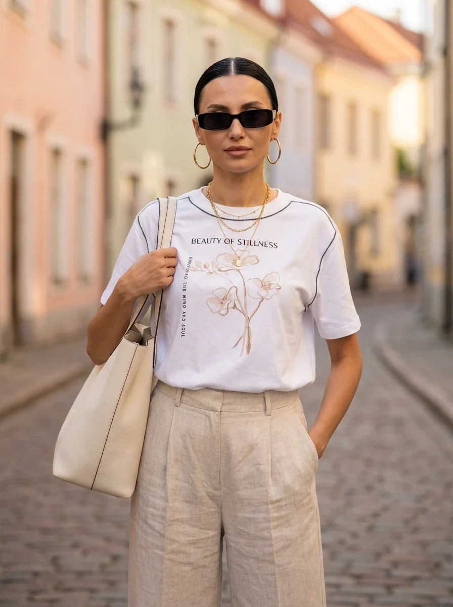 Graphic Print Crew Neck T-Shirt