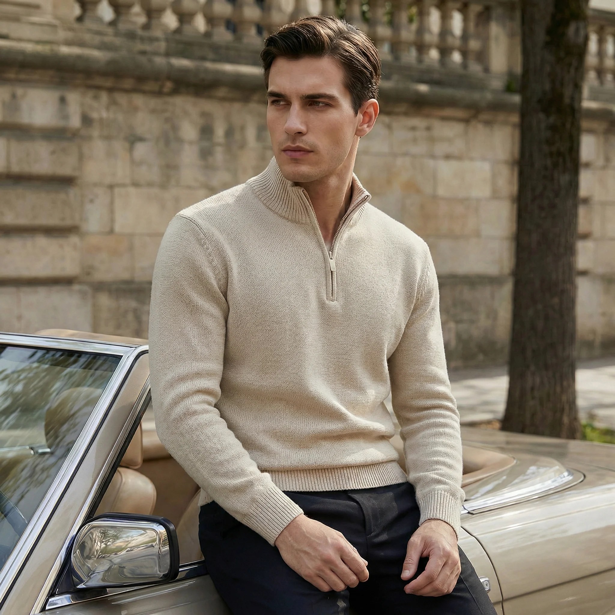 Half-Zip Knit Sweater