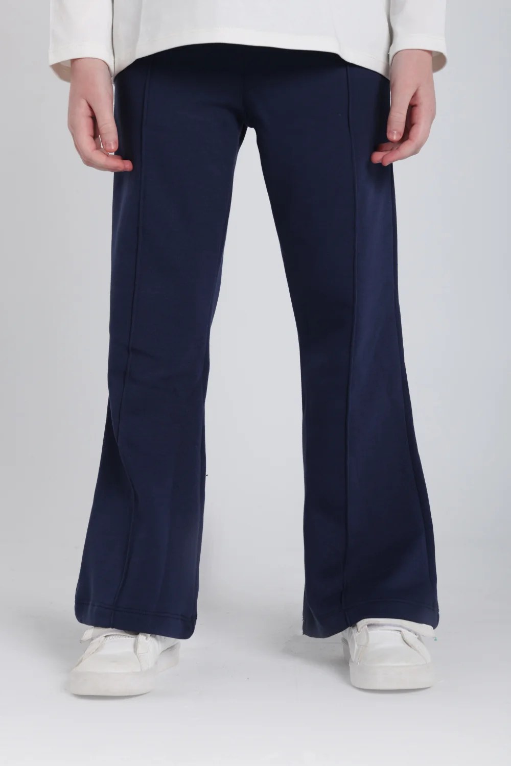 teens cotton flared leggings - navy