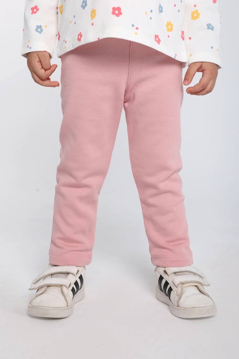 baby girls interlock fur leggings – dusty pink