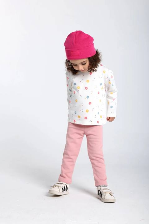 baby girls interlock fur leggings – dusty pink