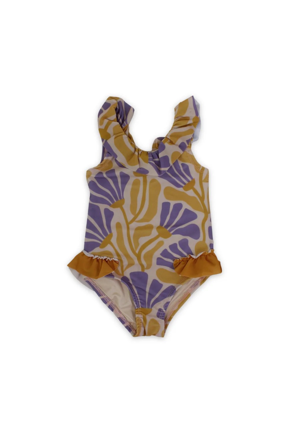 baby girls one-piece swimsuit printed orange & purple