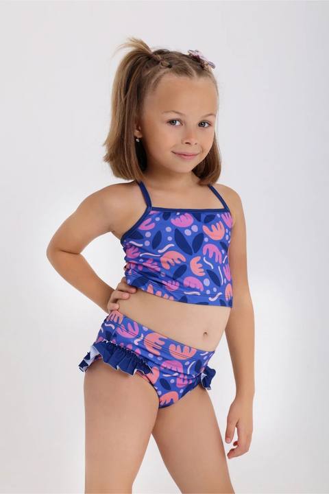 girls 2-piece swimsuit – purple printed