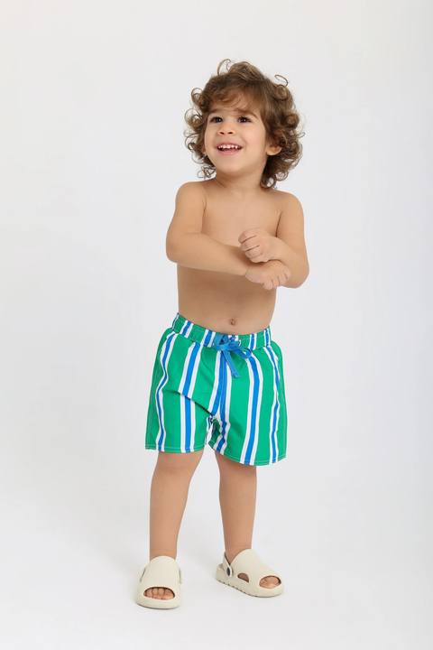baby boys swimsuit short – green & blue