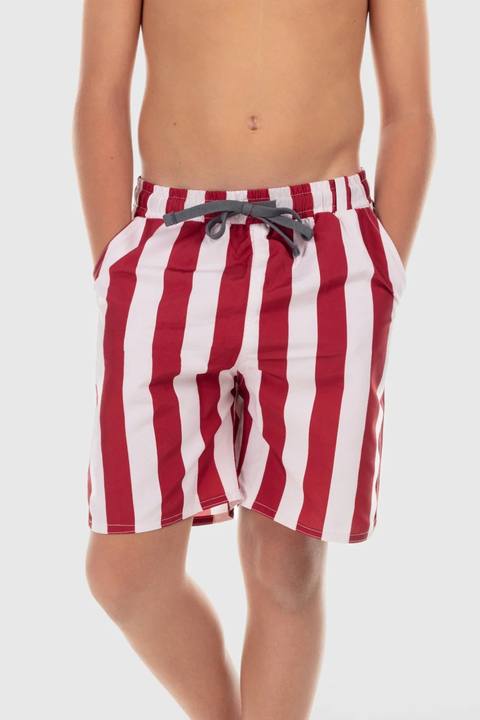boys swimsuit short – marron & white