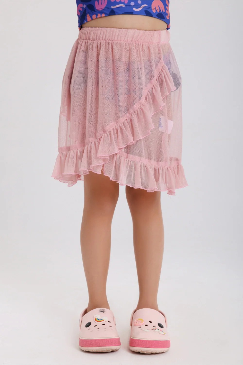 girls tulle beach cover-up – fuchsia
