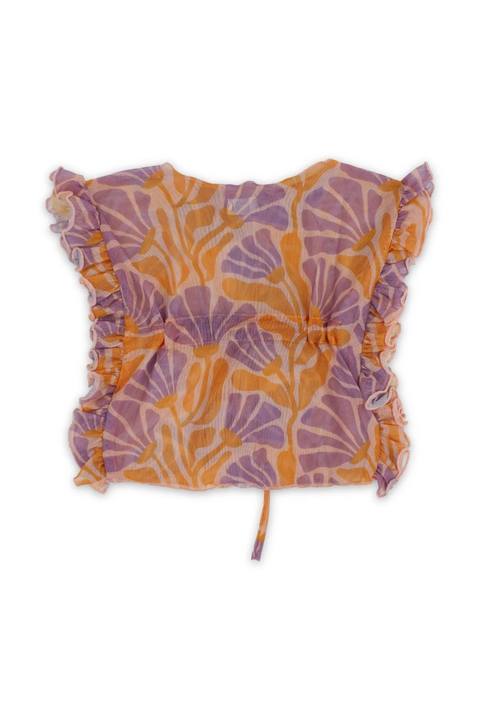 baby girls tulle beach cover-up – salmon printed