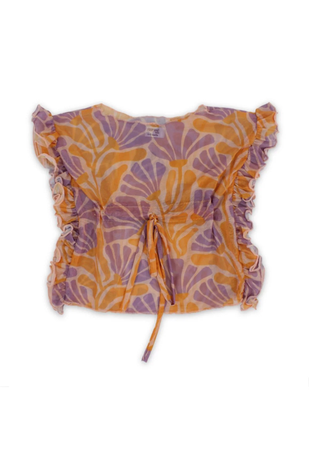 baby girls tulle beach cover-up – salmon printed