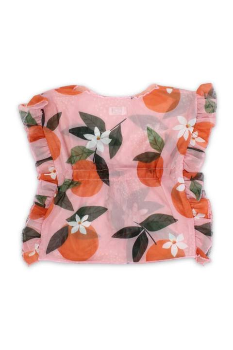 baby girls tulle beach cover-up – pink printed